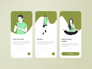 Mobile App UI Design for a Health Tracker App