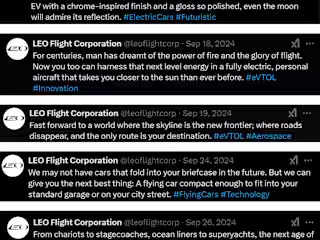 Leo Flight Corp - Social Media Manager, Social Copy
