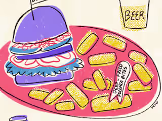 Vegan Burger Illustration for Artwort Magazine