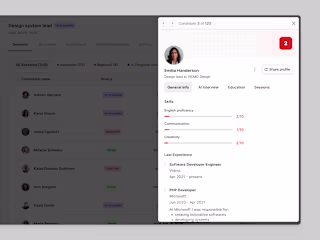 Candidate profile - Side modal