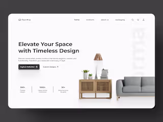 Modern Furniture Landing Page | Sleek Hero Section Design