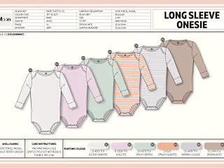 Baby Long Sleeve Onesie Tech Pack: Behance
