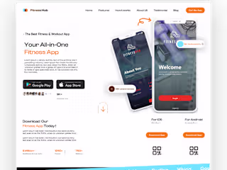 Landing Page UI Design for Fitness Application