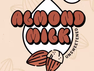 Y2K Vegan Almond Milk Packaging Label Design Template