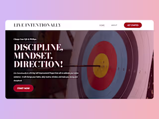 💪 Captivating Landing Page for "Live Intentionally"
