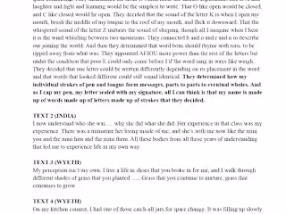 Script for Dance Work