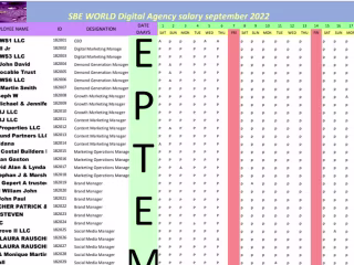 SBE WORLD Digital Agency salary July 2023 Book3