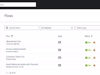 Klaviyo Email Marketing Automation Flows