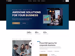 Business consultancy landing page design (Dark mood)