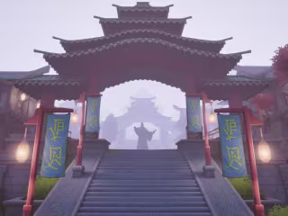 Cloudy day in the Asian Village 
