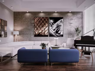 3D Render | Living Room - Concrete Wall :: Behance