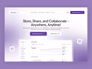 Cloud Sync - Cloud Storage Website Design