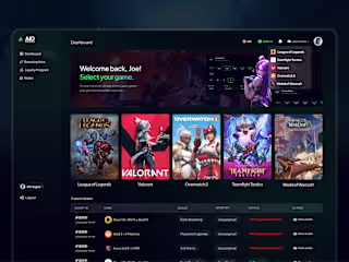 Dashboard Design For A Gaming Platform