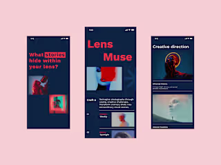 Lens Muse | Creative Photography App Design | UI/UX