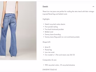 Tommy Hilfiger Product Descriptions