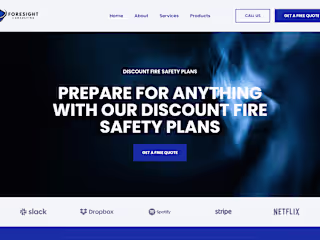 Website for Fire Safety Planning Company