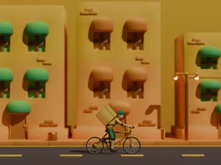 Rider on his way