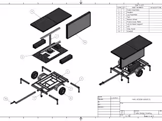 Frame assembly drawing for a trailer screen