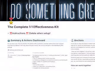 Complete 1-1 effectivness Notion template