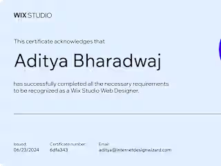 Wix Studio Designer Certification