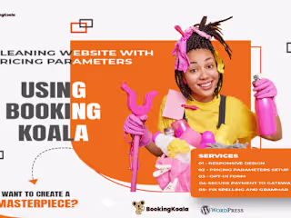 I will build cleaning website with pricing parameters using boo…