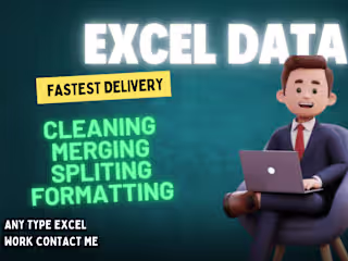 I will clean, format, data entry, merge, split excel data