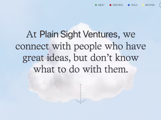 Plain Sight Ventures branding & website