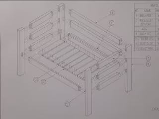 WOODEN BOX SOFA | MANUAL DRAFTING (BY HAND)