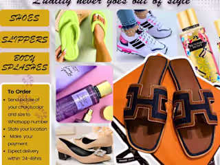 Flyer for shoe, slippers and body splash sale