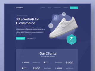 AR Technology Startup For E-commerce Interactive Web Design 