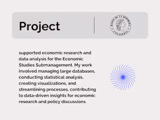 Economic Research Support and Data Analysis at Central Bank