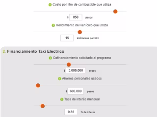 Online calculator for electric taxis savings