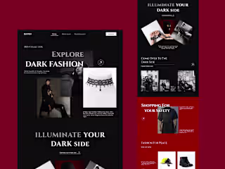 Dark Fashion Website - Landing Page
