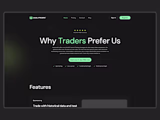 Trading Analytics Website Design in Framer