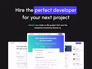 Website for hiring developers - Hackathon Winner on Behance