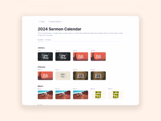 Sermon Calendar Creator
