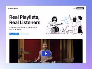 Landing Page Development for Real Playlist
