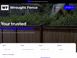 Website for a fencing company 