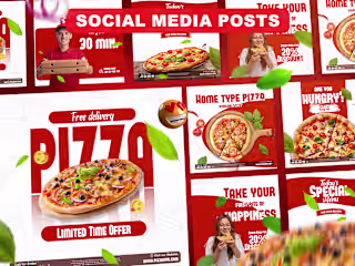 Pizza Social Media Posts Design :Behance