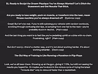 Sales Page for a fitness company 