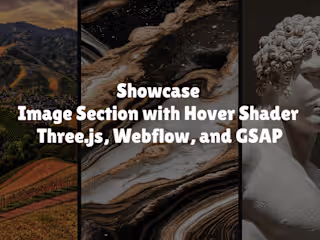 Shaders Hover | Webflow, Three.js & GSAP Interactive Page