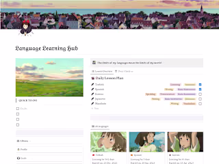 Notion Language Learning Hub
