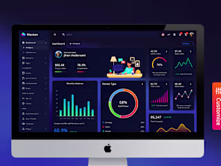 Dark Themed Interactive Dashboard
