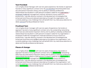 Proofreading Personal Statement - Experienced Manager