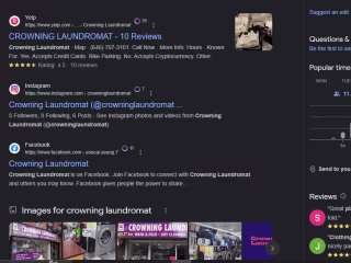 Local SEO optimization - Crowning Laundromat NY Google rank #1 