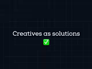 Creative solutions❌ Creative as solutions✅ 