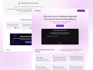 UI/UX Design for QLearn AI Learning Platform