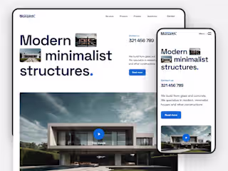 Monolith. Logo and website for a construction company