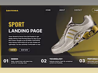 Modern Shoe Landing Page Concept | UI Design Practice