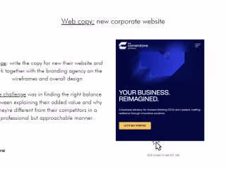 Web Copy - The Cornerstone Advisory